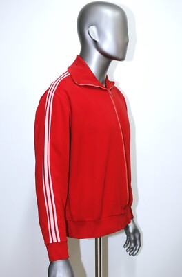 RARE ADIDAS VENTEX Globus Vintage 60s Red Tracksuit Jacket Size L 