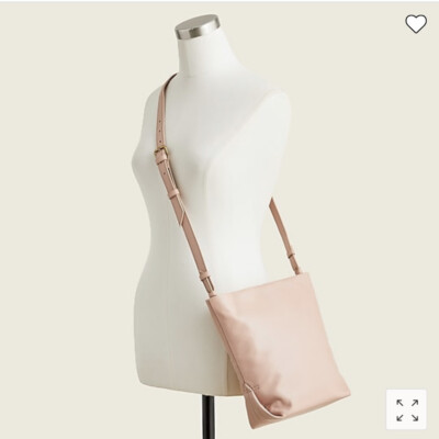 J Crew Pink Clay Oslo Soft Leather Bucket Crossbody Bag 10'' H x 7'' W x 4'' D