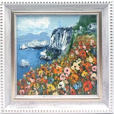 Seascape oil painting Original art Impressionism  painting 4x4