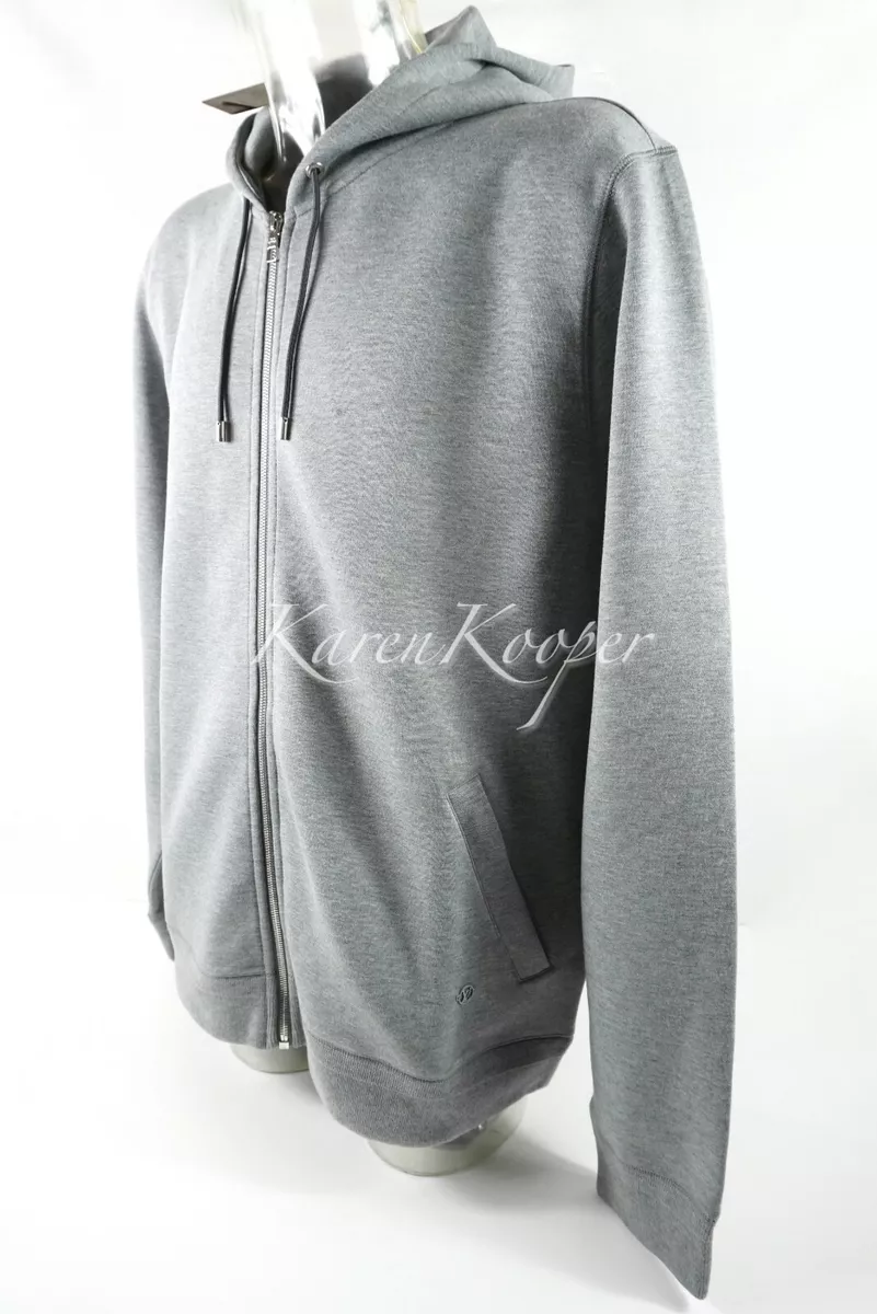 LOUIS VUITTON MEN ZIP-UP TRAVEL HOODIE SWEAT GREY JACKET NEW WITH