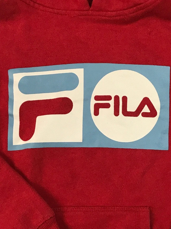 Vintage Red Fila Hoodie Jumper Size Youth 10 Foto 3 de 4