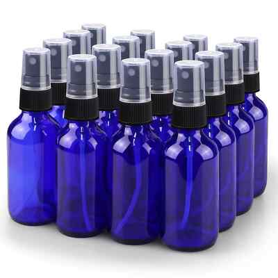 48 Cobalt Blue 2oz Glass Spray Bottles | Refillable Fine Mist Bottle Pack