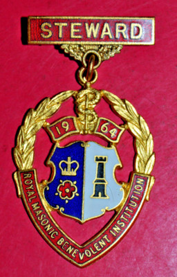 1964 Royal Masonic Benevolent Institution Festival Stewards Jewel RMBI
