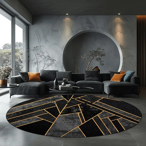 Runder Teppich Wohnzimmer Modern Luxus Zuhause Schlafzimmer Dekor Teppiche Großflächenmatten - Bild 18 von 32