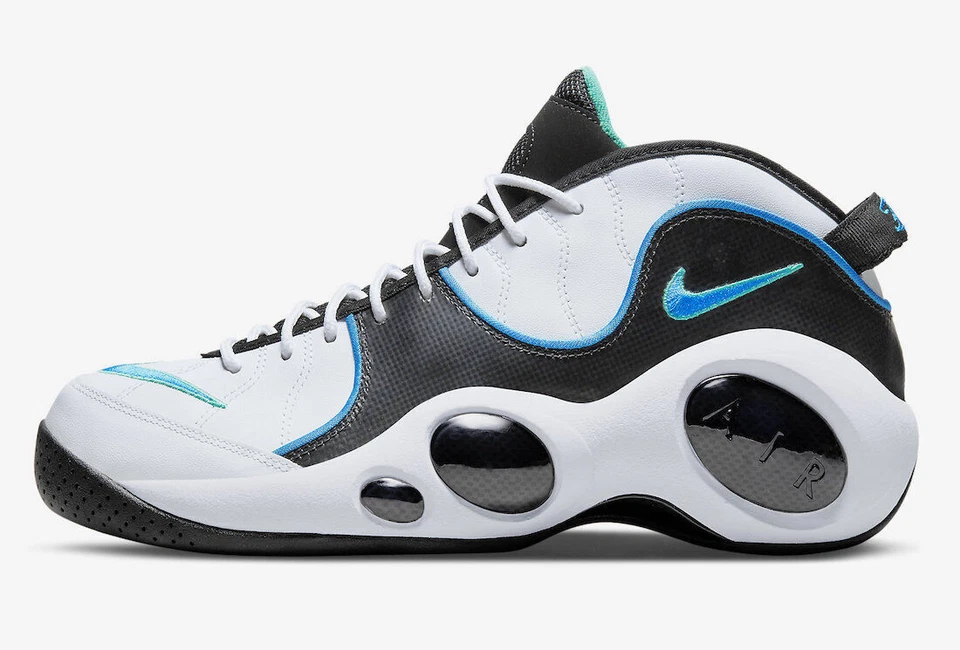 [DM0524-100] Nike Air Zoom Flight 95 Jason Kidd White/Photo Blue *NEW* - Image 2 of 4