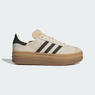 adidas Womens Gazelle Bold Shoes - Cream White/Core Black/Sand Strata