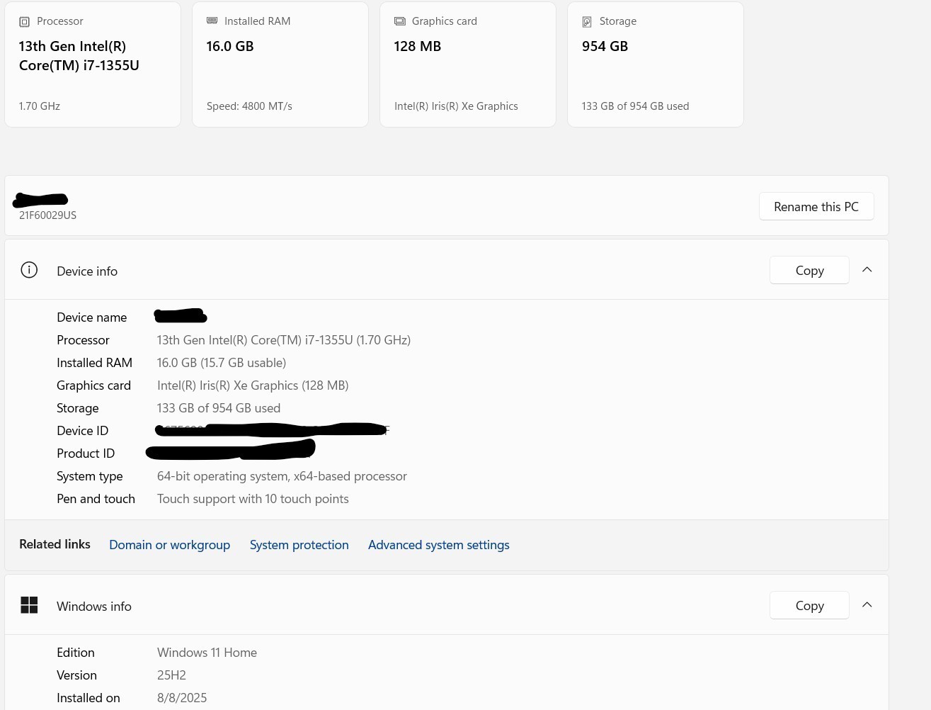 Lenovo ThinkPad T14s, 14-Inch Laptop, with Intel Core i7 13th Gen., 1.1 TB SSD, Windows 11 Pro