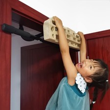Hangboard Rock Climbing Hangboard with Door Way Pull Up Bar; Including Jugs, ...