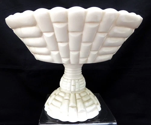 Beautiful Vintage Jeanette Pink Milk Glass Pedestal Compote