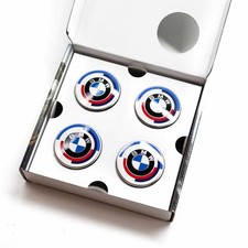 BMW 50th Anniversary Heritage Floating Alloy Wheel Centre Caps - 56mm Set of 4 