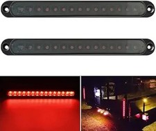 2PCS 10" 15 LED Red Trailer Light Bar for Park Stop Turn signals Tail Brake Ligh