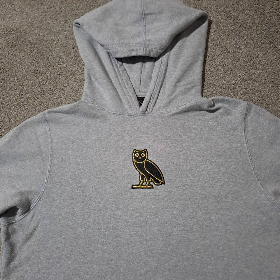 Herren OVO October's Very Own Grey OWL Essential Grey Logo Hoodie Größe Medium - Bild 3 von 4