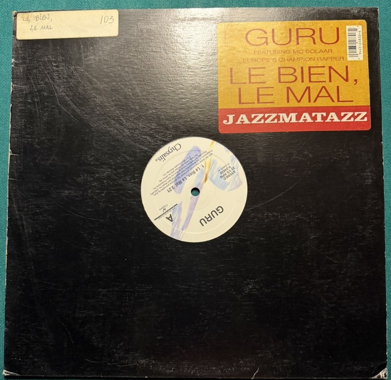 Guru Feat MC Solaar – Le Bien, Le Mal Hip Hop Jazz Vinyl Record 1993