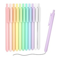 Gelschreiber Schwarz, 11 Einziehbare Gelstifte, 0,5 Mm Feine Spitze, Gel