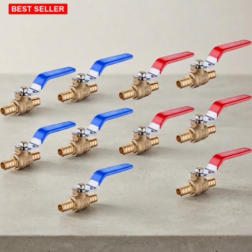 Plumbing Valve 10 Pcs 3/4 In Brass Barb Crimp Compatible Tubing Shutoff