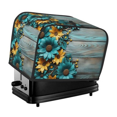 Vintage Modern Teal 2 Slice Toaster Cover with 2 Pockets for Kitchen Small Ap...