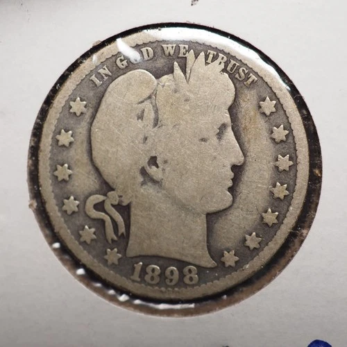 1898   *O *  BARBER SILVER QUARTER  ***NICE*** FREE SHIPPING   C2118