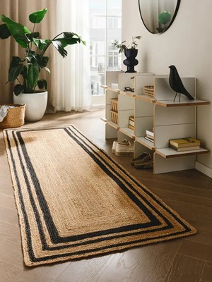 Läufer Jute Teppich Läufer Teppich Handarbeit Landhaus Natur Geflochten Rustikal Look