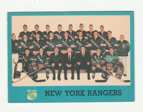 1963-64 TOPPS #65 NEW YORK RANGERS TEAM CARD, EX-NM