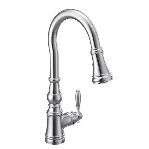 Moen S73004 Weymouth 1.5 GPM 1 Hole Pull Down Kitchen Faucet - Chrome - 第 1/7 張圖片