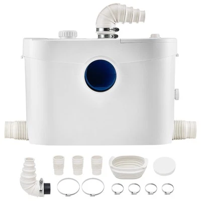 Macerator Pump 900W 48 GPM Flow 40 ft Head Lift Pump Toilet Basement Sink