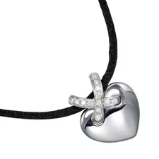 Chaumet Lian Hart Necklace K18 white gold/diamond 6.7g Women