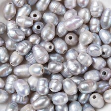 100pcs Oval Freshwater Large Hole Pearl Loose Beads for Jewelry Making Bracelet