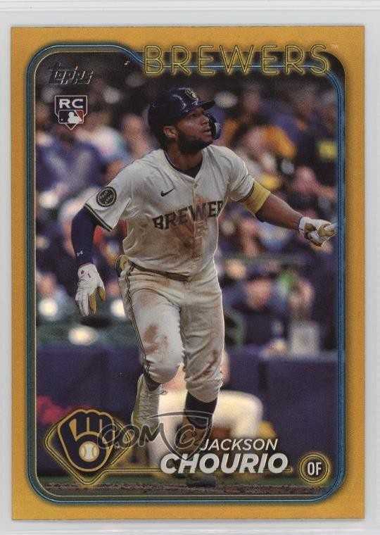 2024 Topps Update Gold Rainbow Foil Jackson Chourio #US240 Rookie RC v3r