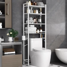 Over-The-Storage Rack, 4-Tier Bathroom Organizer Shelf Over with Adjustable S...