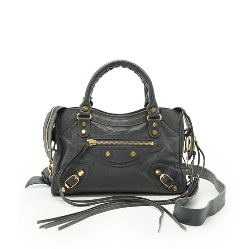 Balenciaga City Classic Mini Dark Grey Leather Crossbody Handbag