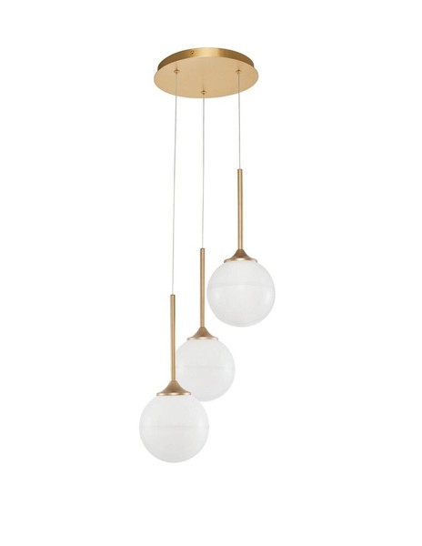 Nova Luce Pendelleuchte Cantona 3-Flammig Gold-Weiß Dimmbar G9 HöHenverstellbar-image