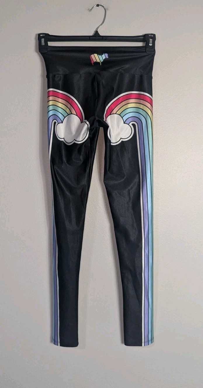 Goldsheep Double Rainbow Cloud Butt Athletic Legg… - image 1