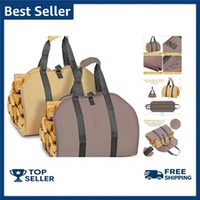Firewood Log Carrier, 2 Pack Heavy Duty 900D Oxford Log Tote Wood Carrying Bag