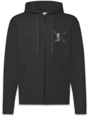 Pirate Skull Zipper Hoodie Piraten Schiff Segler Pirat Karibik Charles Vane