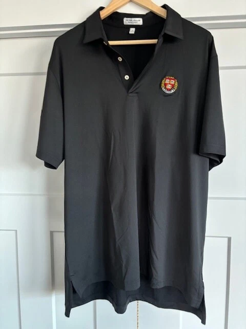Men's Polo Shirt Peter Millar Summer Comfort, Size L with Harvard Logo