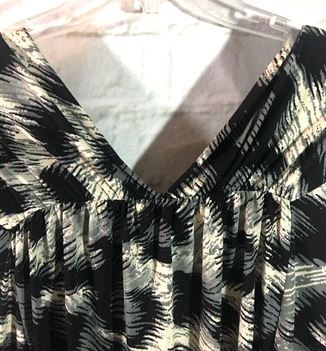 Lane Bryant Womens Beaded Pleated Detail Blouse Size 26 28 Black White B1*H - Picture 6 of 6
