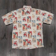 Vtg Pierre Cardin Hawaiian Shirt Button Up Cotton Short Sleeve Relaxed Mens M
