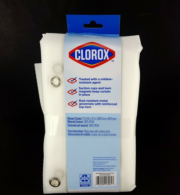 Clorox PEVA Heavyweight Shower Curtain Liner Frosted 72"x72"