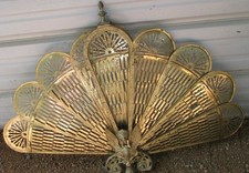 Vintage Brass Folding Peacock Fan Fireplace Screen For Sale Online