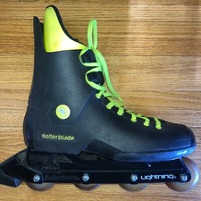 Rollerblade Lightning Men Size 10.5 Vintage Yellow Blk Inline Skates 608 Italy
