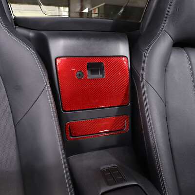 Red Carbon Car Rear Center Storage Box Panel Trim For Mazda MX-5