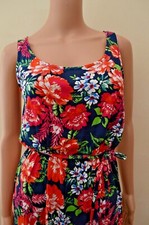 New M&S Collection Multi-Coloured Floral Maxi Dress Sz UK 8 Long