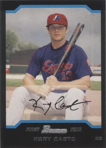 KORY CASTO MONTREAL EXPOSS SIGNED 2004 TOPPS BASEBALL CARD