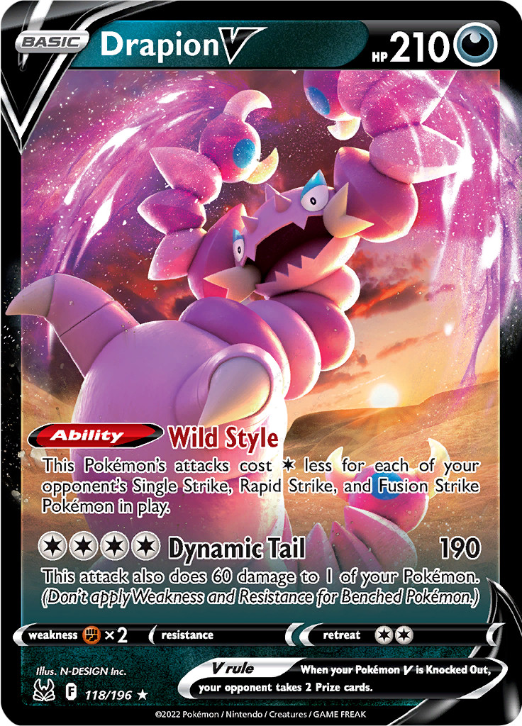 Drapion V 118/196 - Lost Origin - Pokemon TCG - Ultra Rare Holo