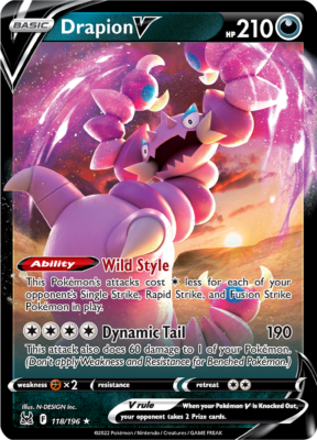 Drapion V 118/196 - Lost Origin - Pokemon TCG - Ultra Rare Holo | eBay