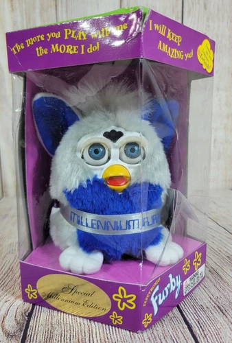 Furby Millennium Ed. 1999 70-894 Blue Silver Original Sealed (185,090 of 250K)