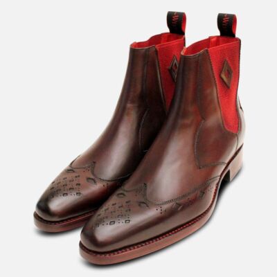 Jeffery West Goodyear Welted Diamond Brown Chelsea Boots