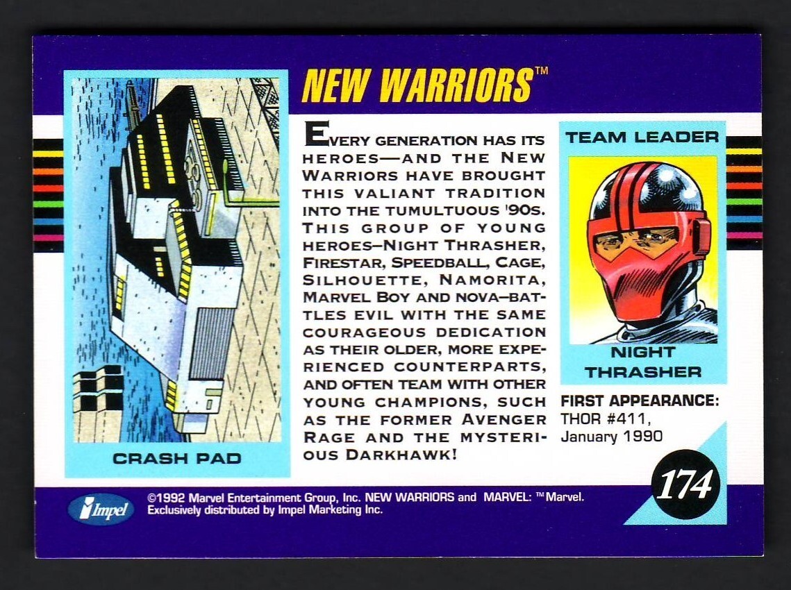 1992 MARVEL UNIVERSE BASE CARD 174 NEW WARRIORS | eBay