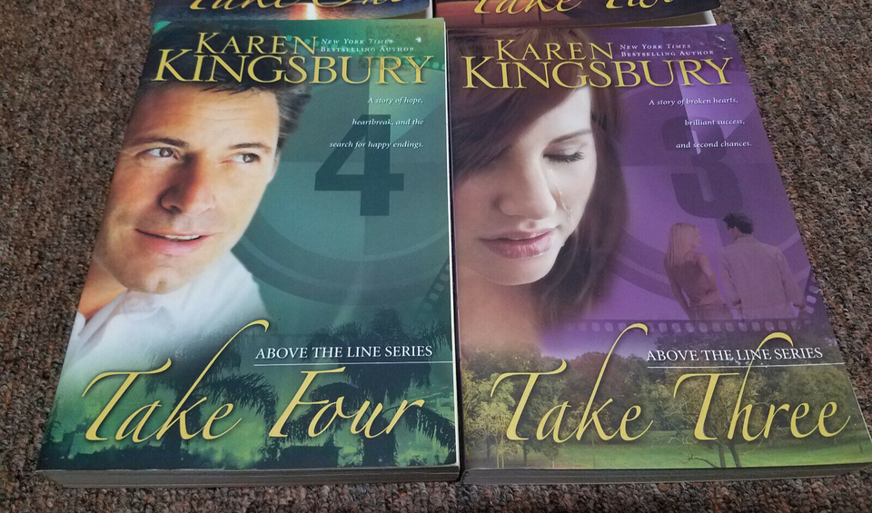 KAREN KINGSBURY 4 trade size books SERIES ABOVE THE LINE