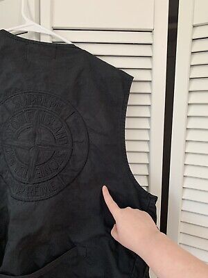 Authentic stone island x supreme black cargo vest sold out tagged